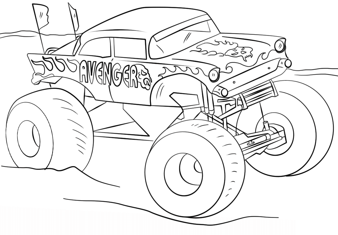 75 Monster Truck Coloring Pages for Kids Printable 45