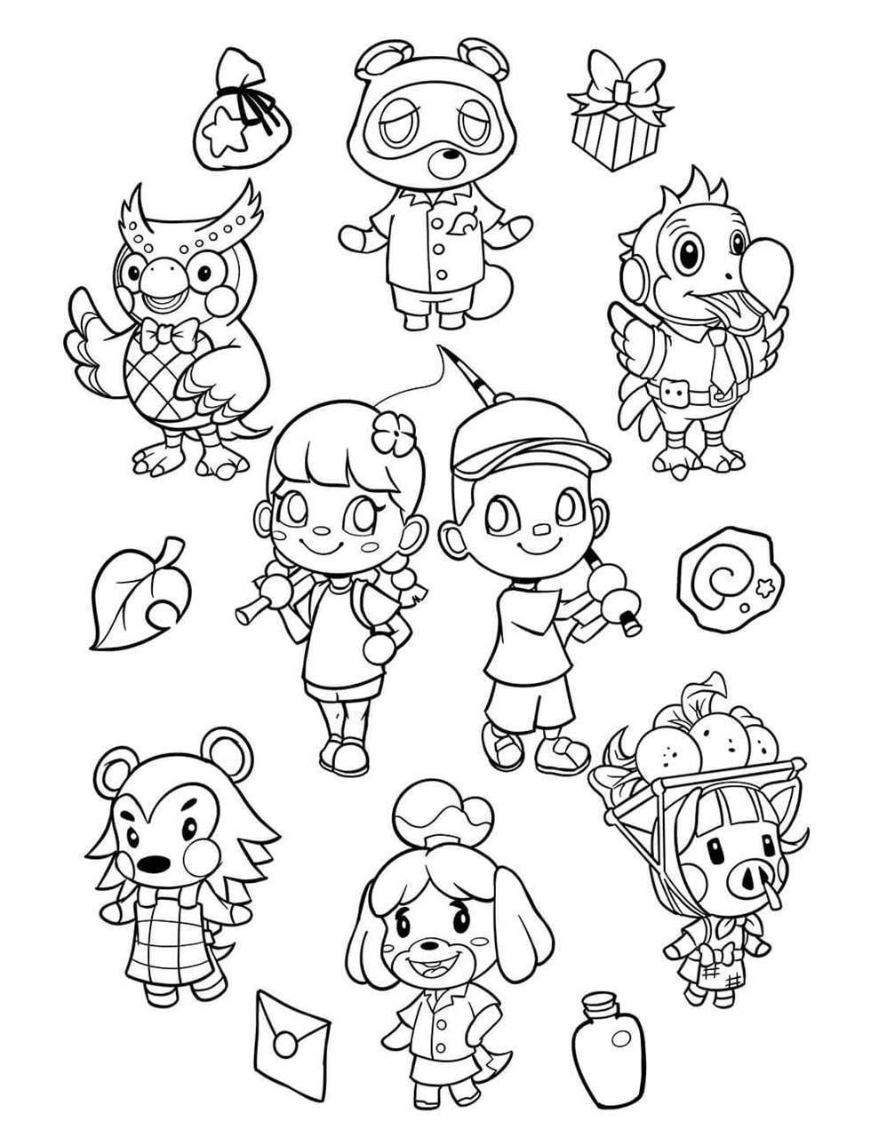 80 Animal Crossing Coloring Pages Printable 11