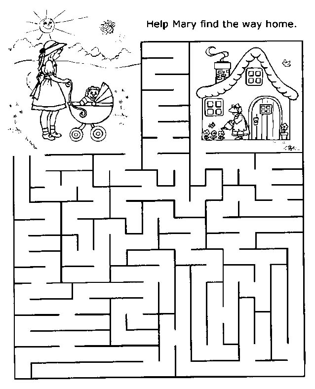 83 Easy Mazes Coloring Printable for Kids 1