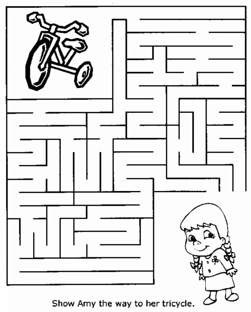 83 Easy Mazes Coloring Printable for Kids 10