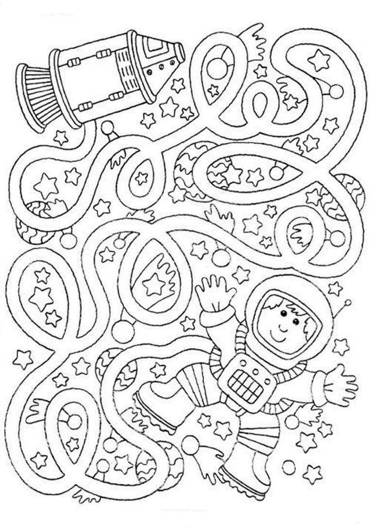 83 Easy Mazes Coloring Printable for Kids 43