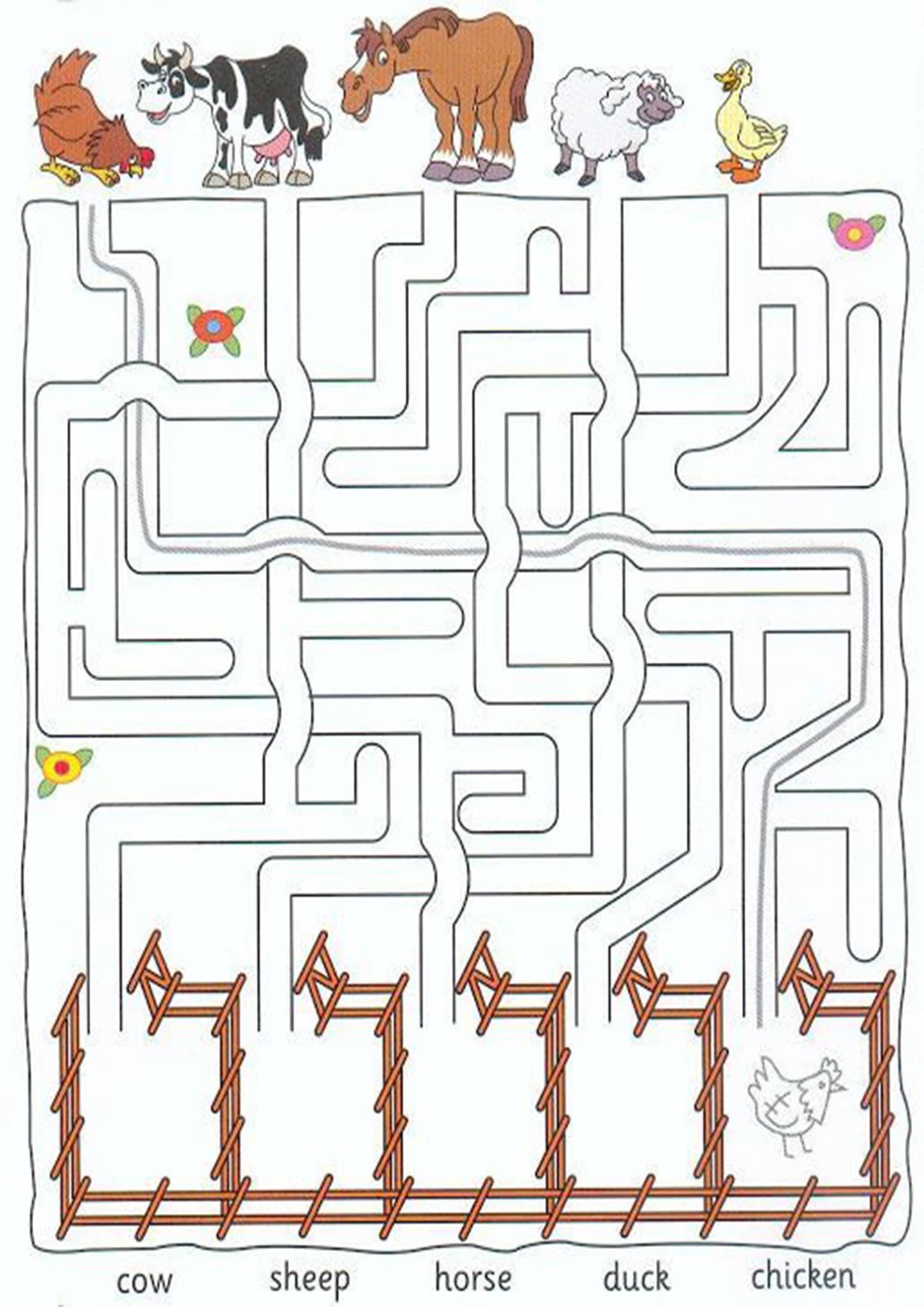 83 Easy Mazes Coloring Printable for Kids 50