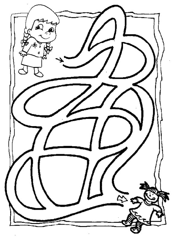 83 Easy Mazes Coloring Printable for Kids 52