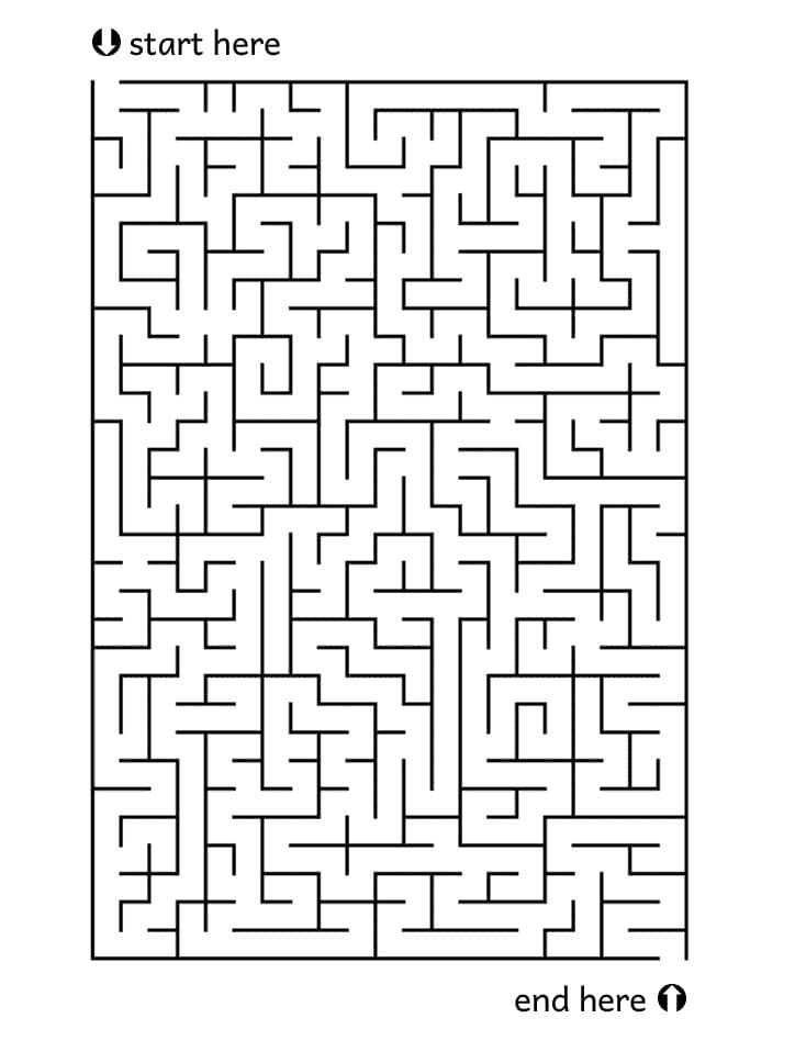 83 Easy Mazes Coloring Printable for Kids 54