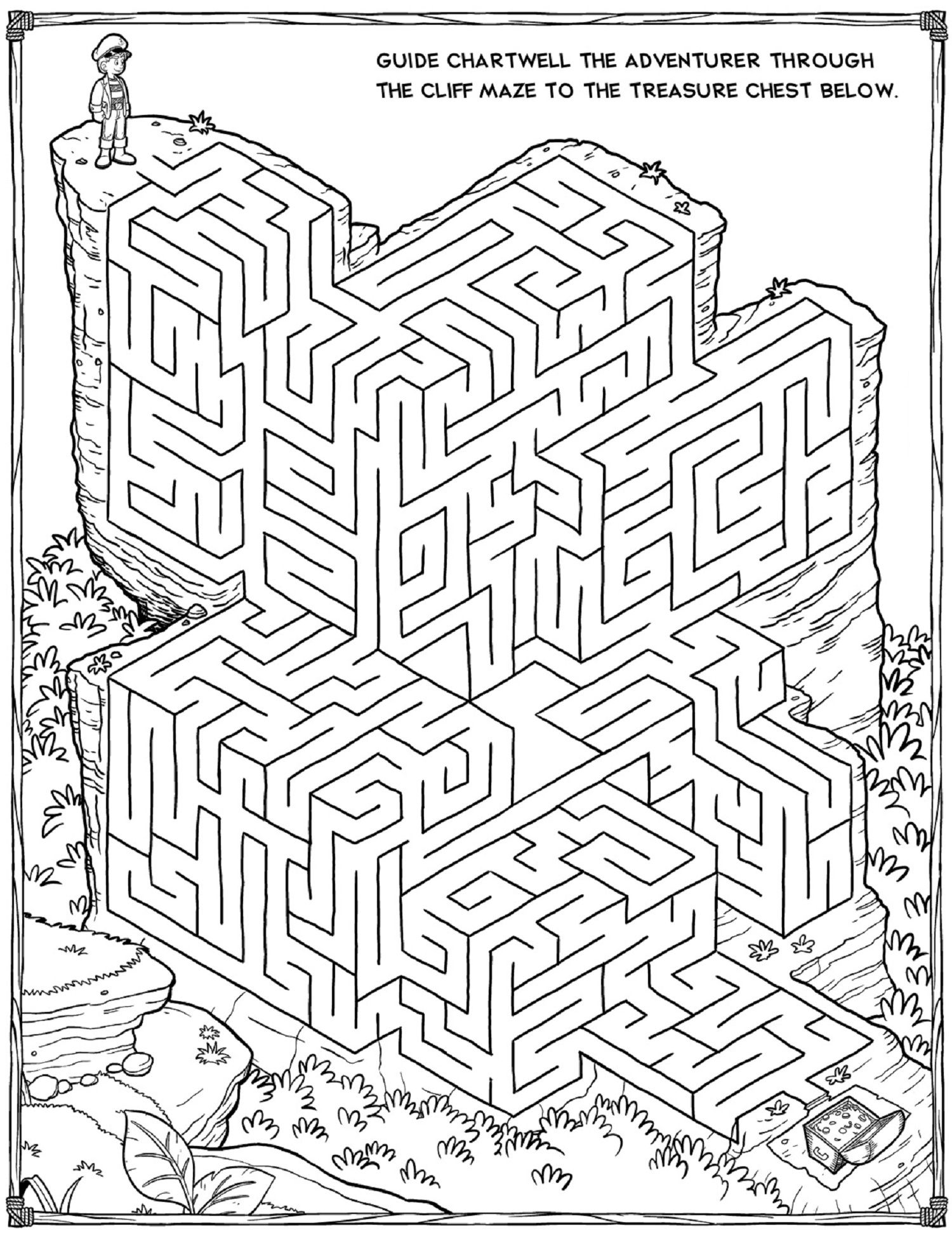 83 Easy Mazes Coloring Printable for Kids 59