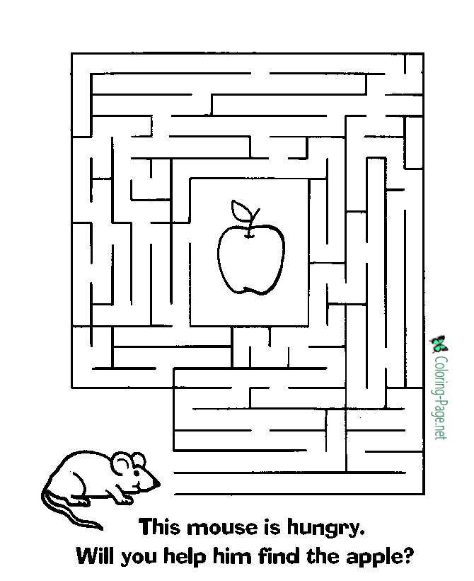 83 Easy Mazes Coloring Printable for Kids 63