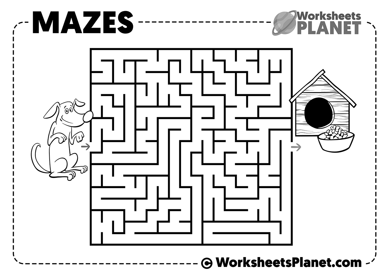 83 Easy Mazes Coloring Printable for Kids 69