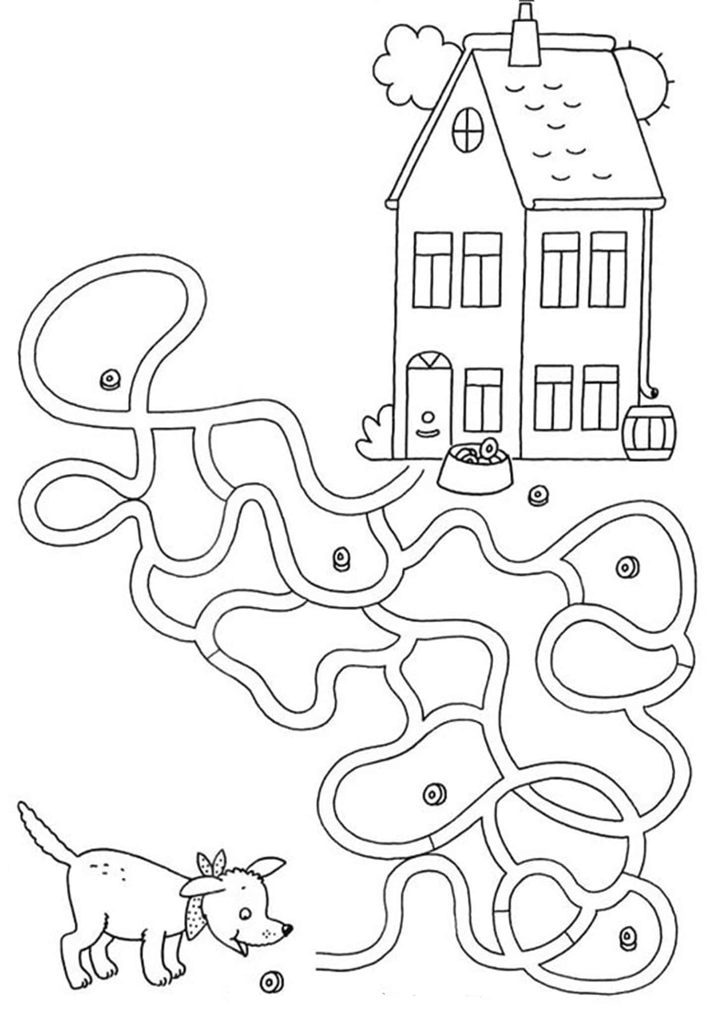 83 Easy Mazes Coloring Printable for Kids 76