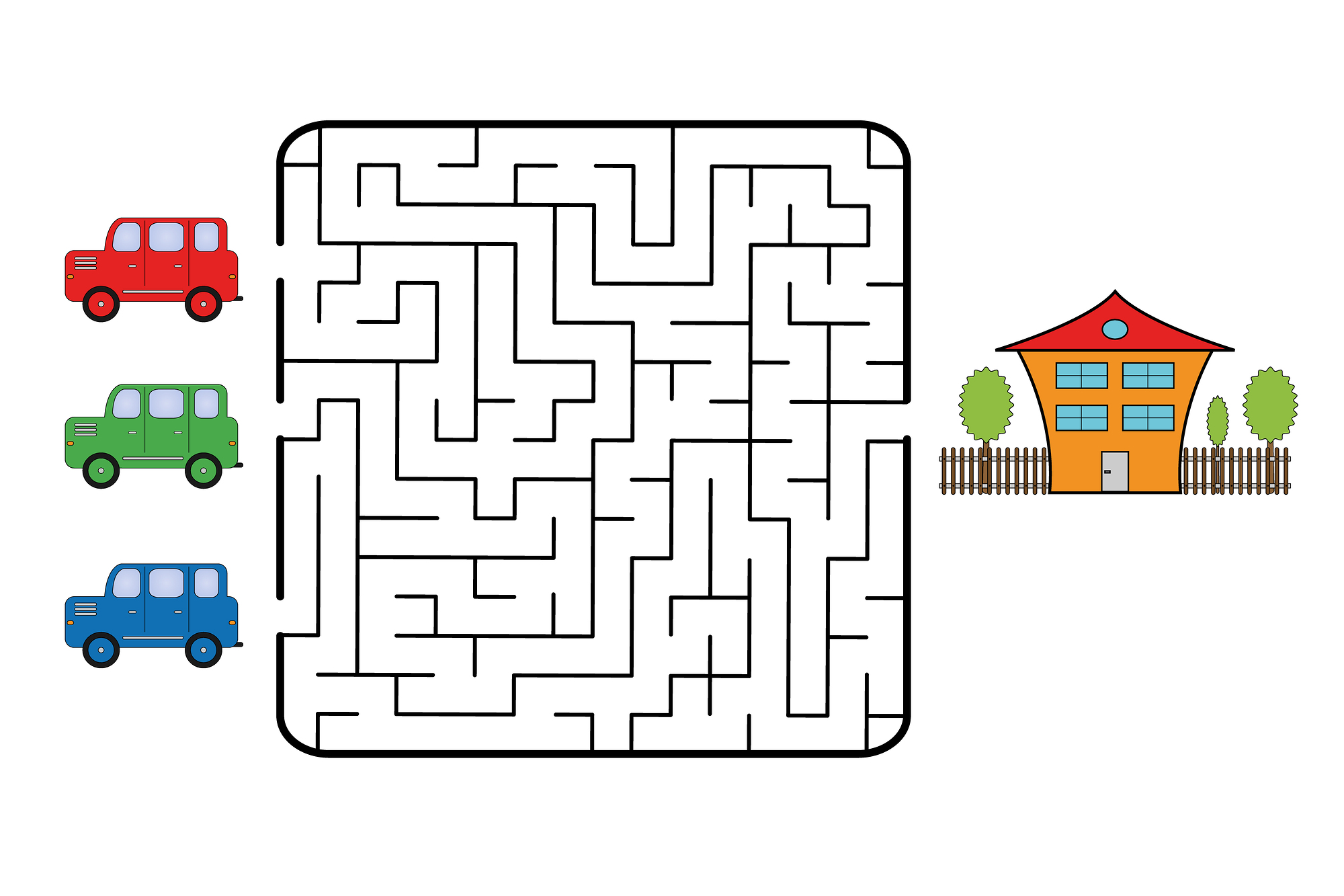 83 Easy Mazes Coloring Printable for Kids 77