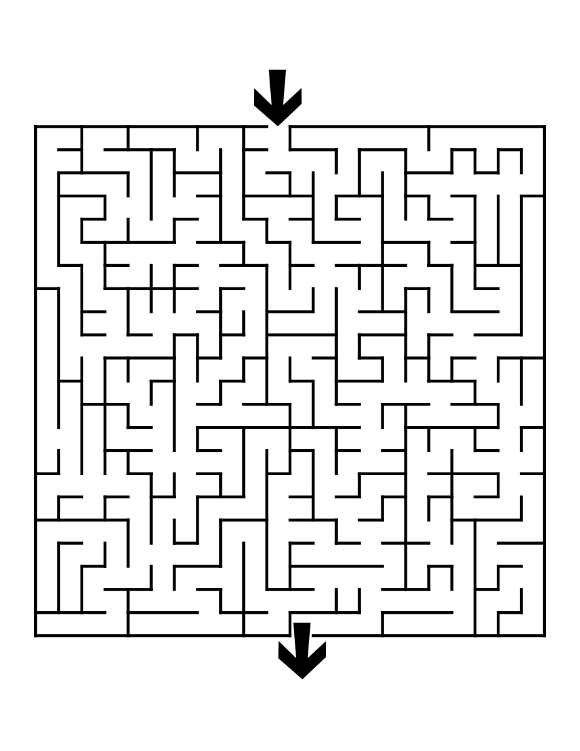 83 Easy Mazes Coloring Printable for Kids 80