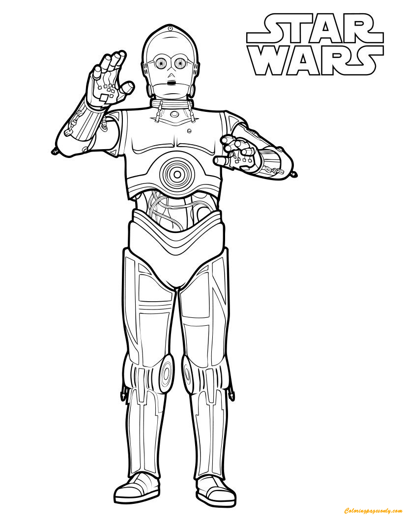 90 Epic C-3PO Coloring Pages Printable 1