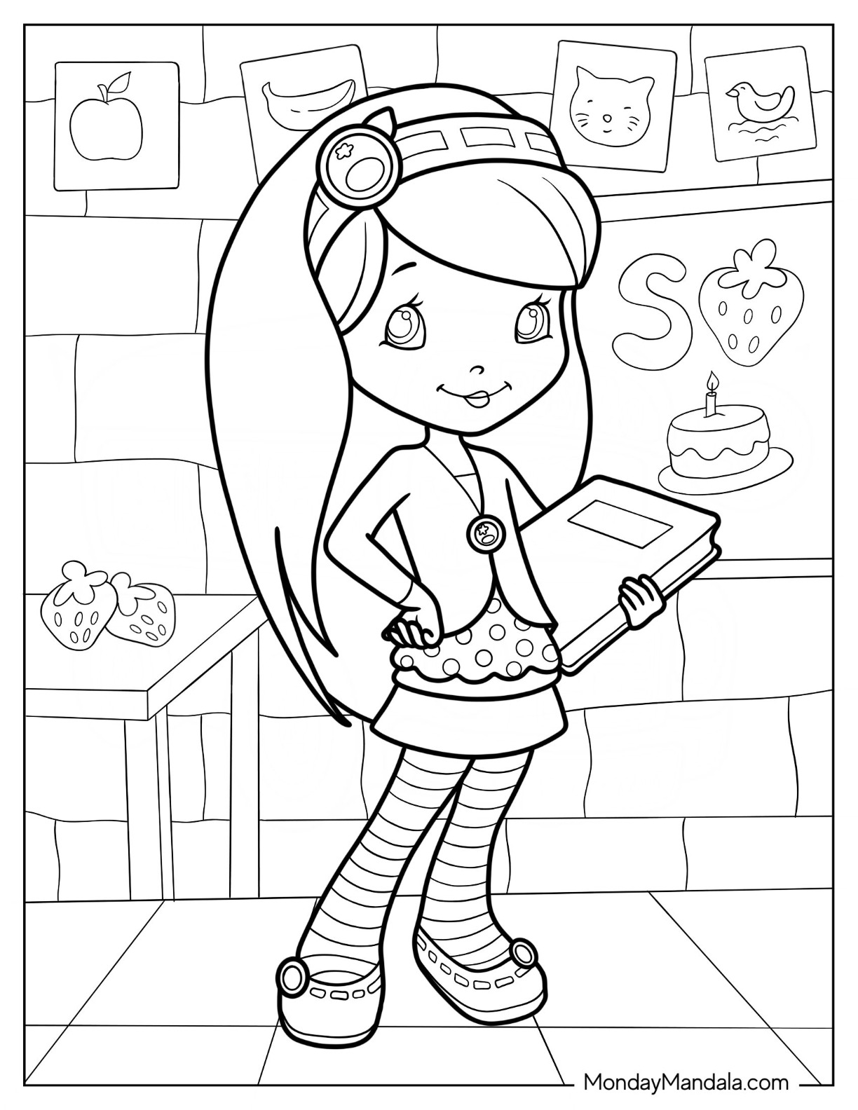 Adorable Strawberry Shortcake Coloring Pages Printable 19