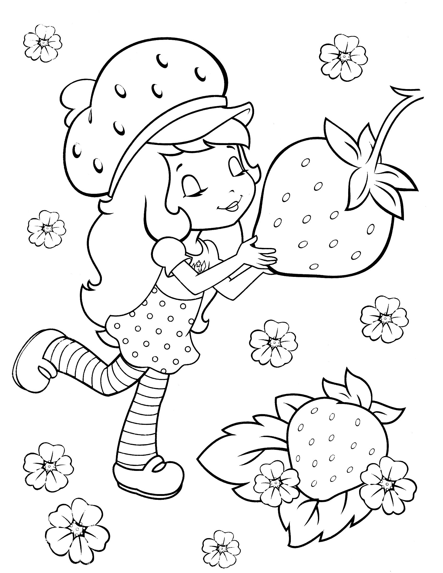 Adorable Strawberry Shortcake Coloring Pages Printable 2