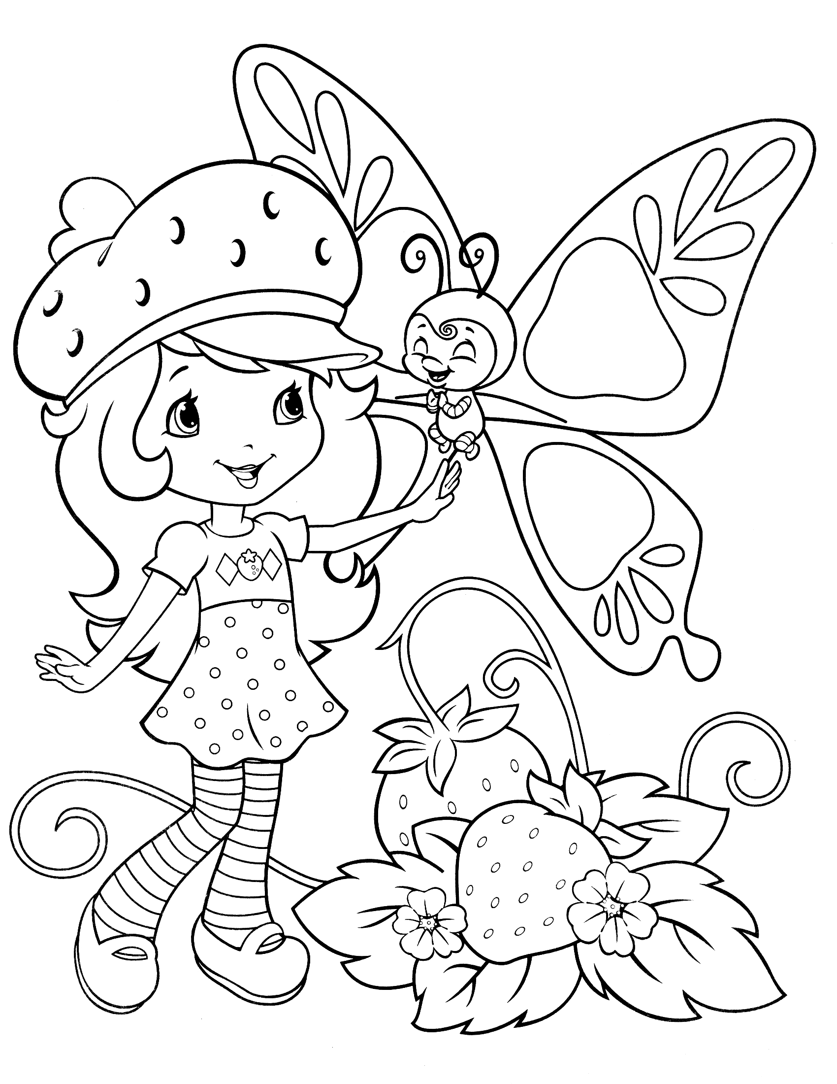 Adorable Strawberry Shortcake Coloring Pages Printable 25