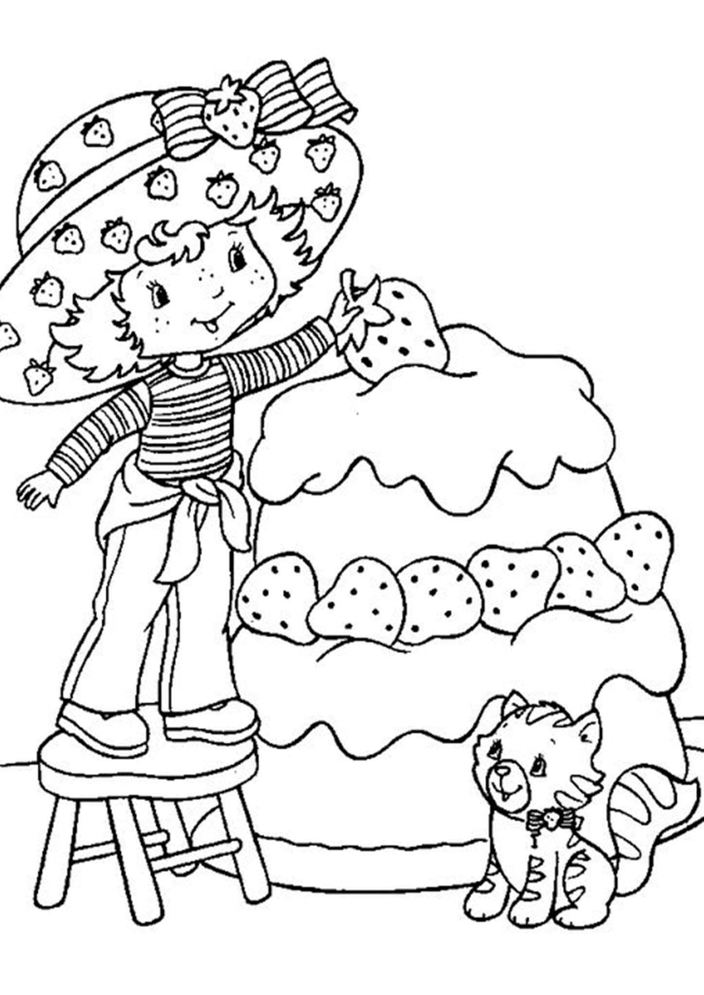 Adorable Strawberry Shortcake Coloring Pages Printable 26