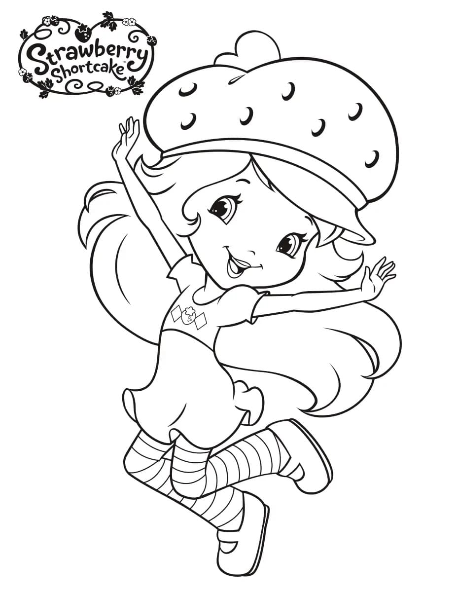 Adorable Strawberry Shortcake Coloring Pages Printable 3