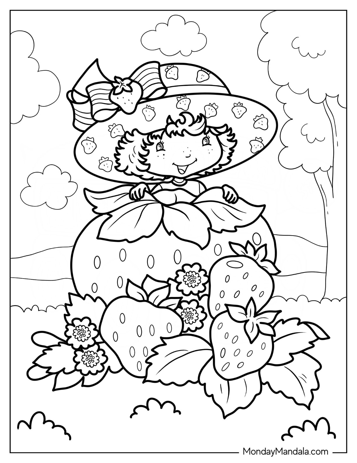 Adorable Strawberry Shortcake Coloring Pages Printable 32