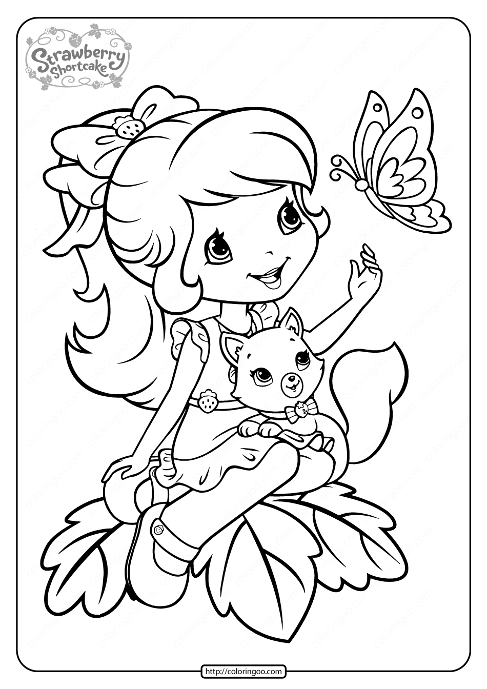 Adorable Strawberry Shortcake Coloring Pages Printable 33