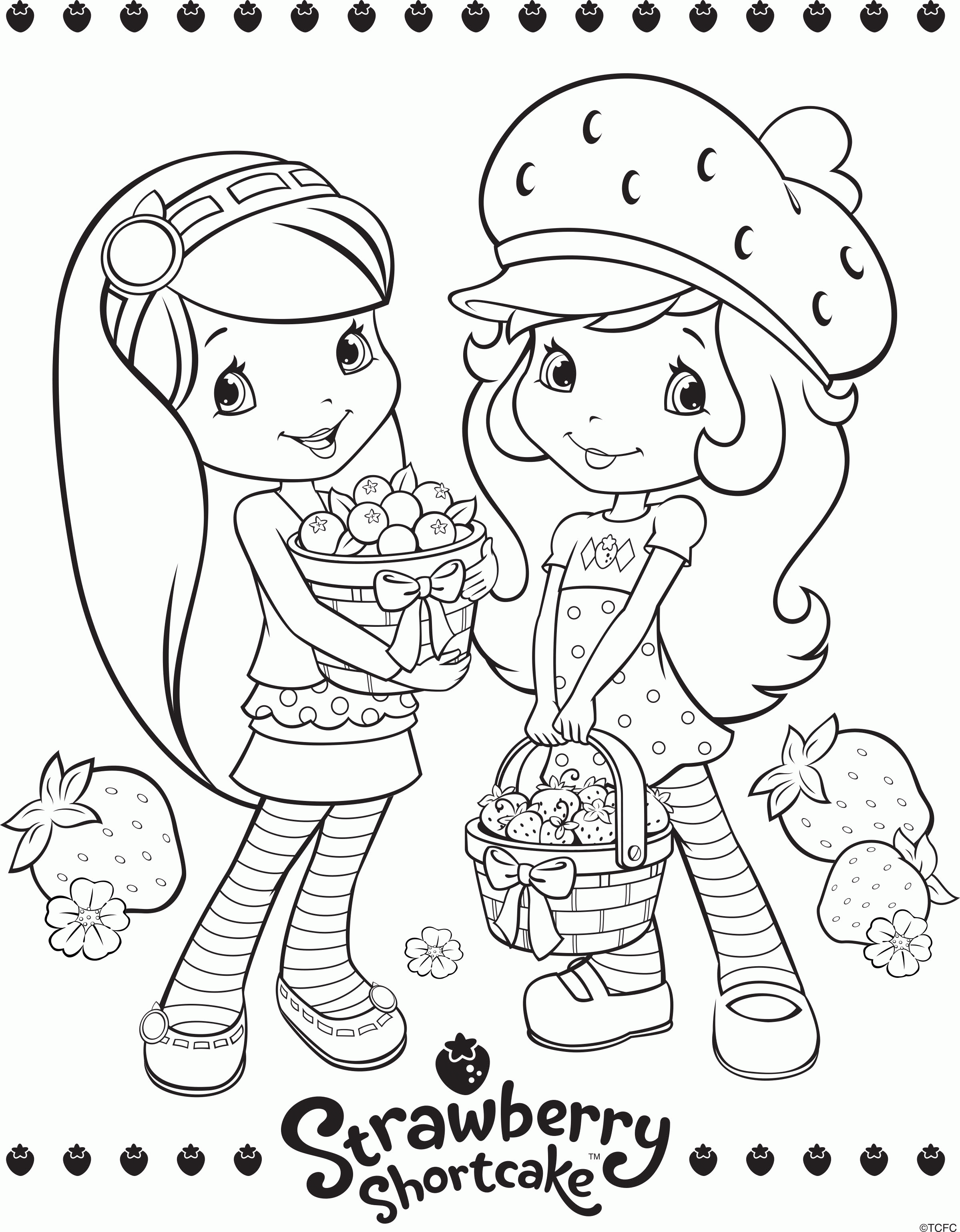 Adorable Strawberry Shortcake Coloring Pages Printable 4