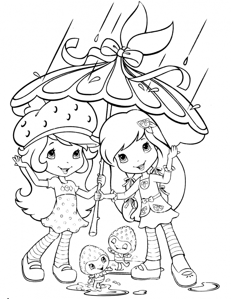 Adorable Strawberry Shortcake Coloring Pages Printable 6