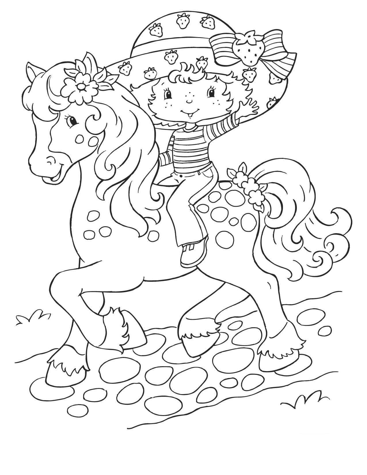 Adorable Strawberry Shortcake Coloring Pages Printable 7