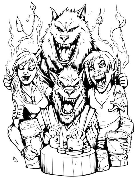 Amazing Werewolf Coloring Pages Printable 11