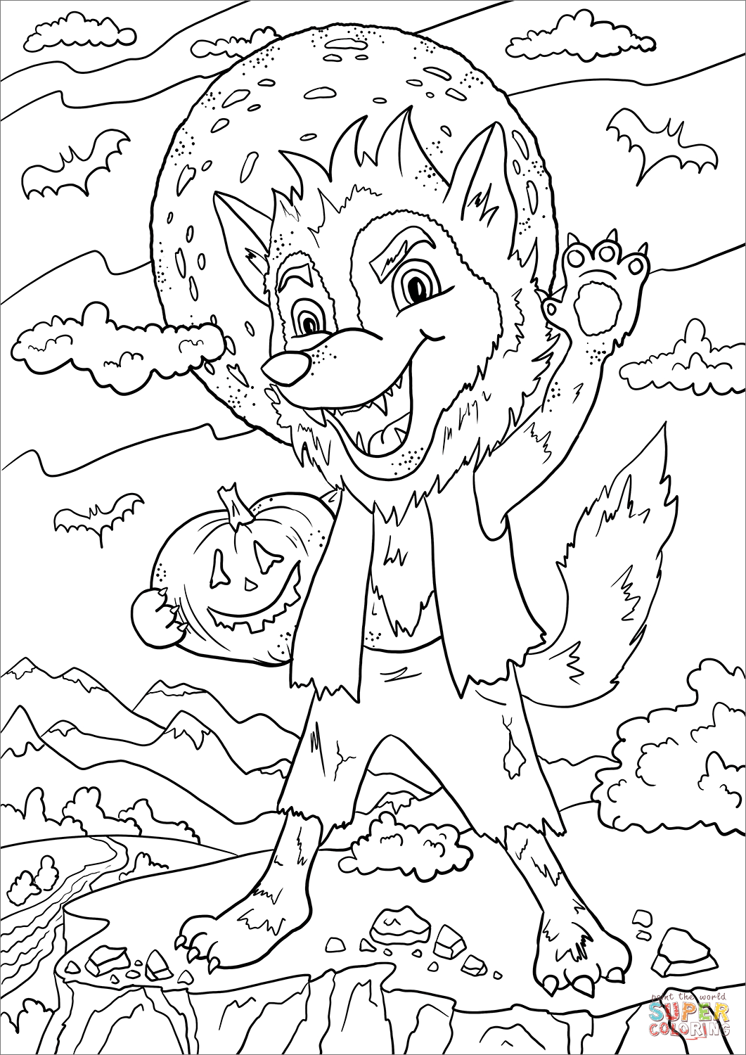 Amazing Werewolf Coloring Pages Printable 27