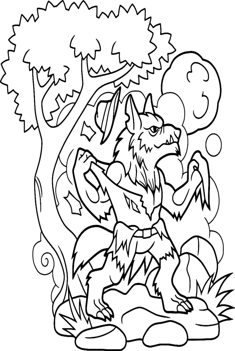 Amazing Werewolf Coloring Pages Printable 28