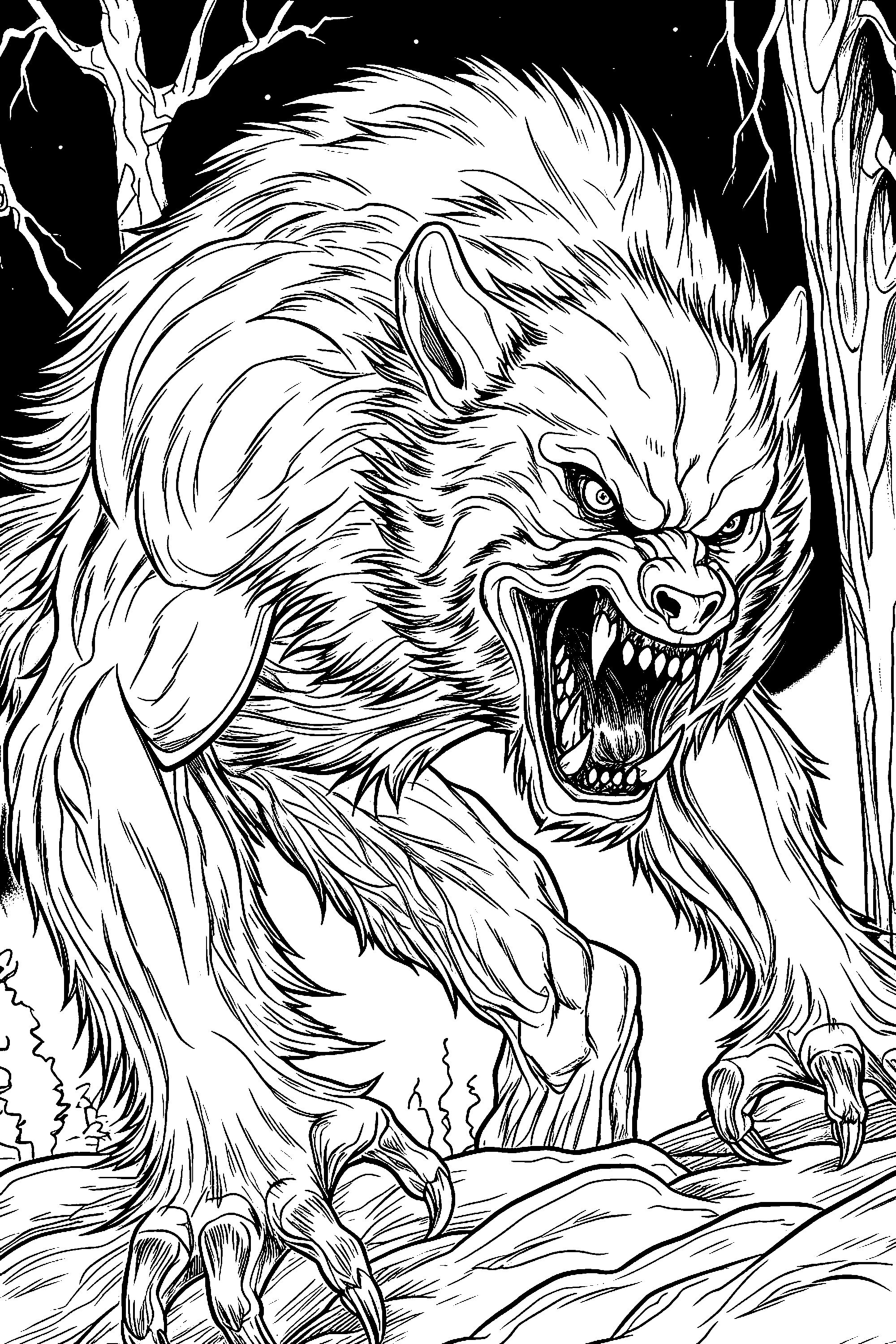 Amazing Werewolf Coloring Pages Printable 34