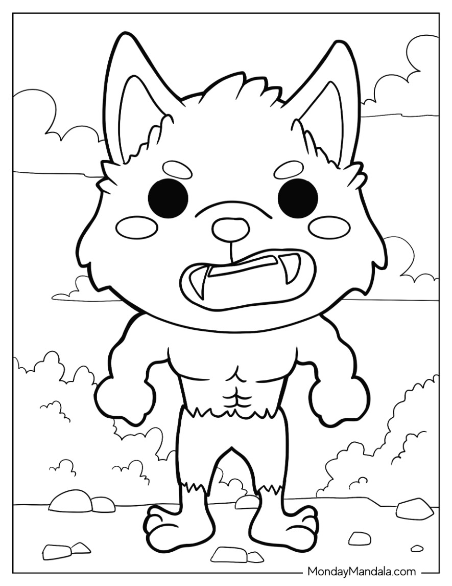 Amazing Werewolf Coloring Pages Printable 7