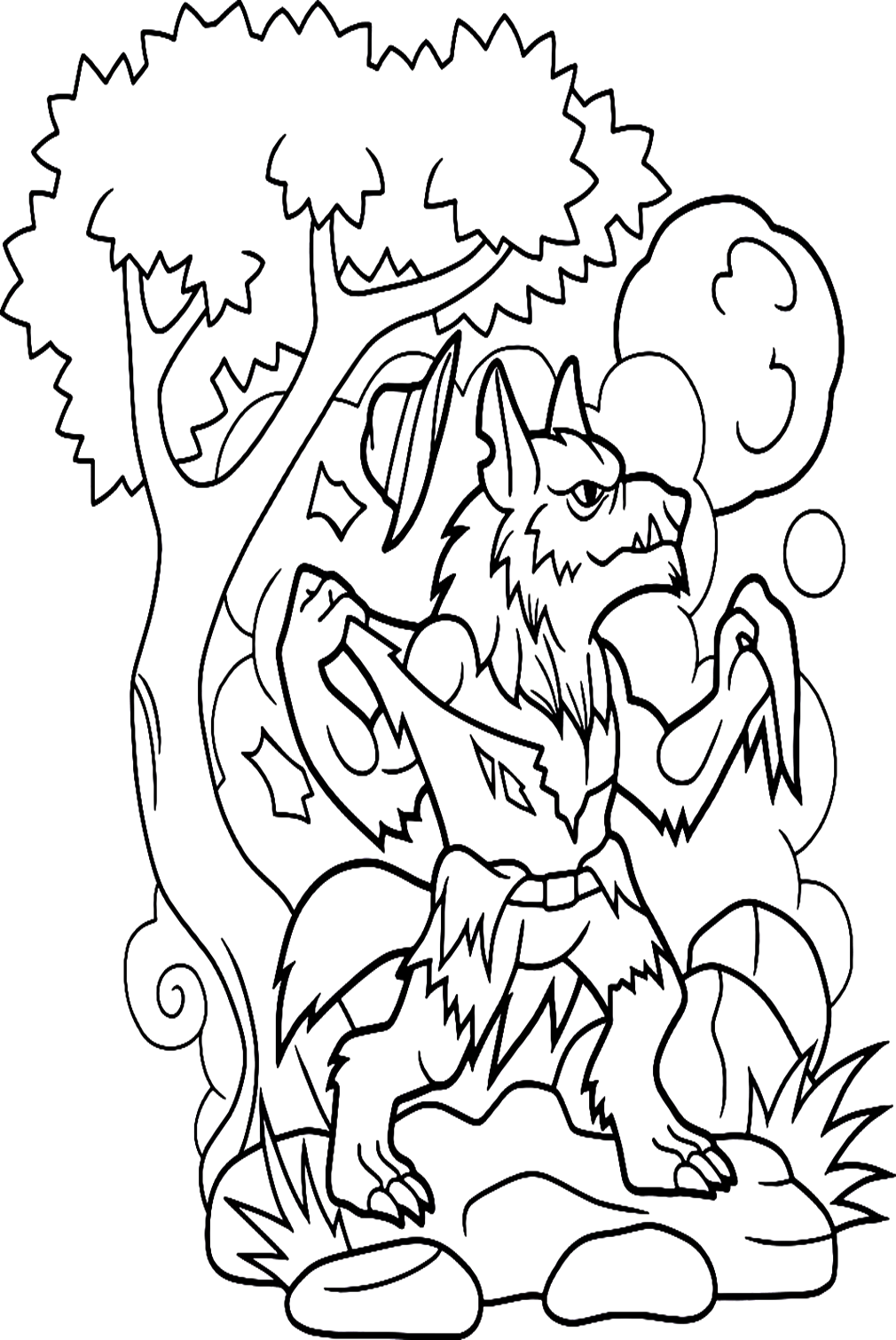 Amazing Werewolf Coloring Pages Printable 9