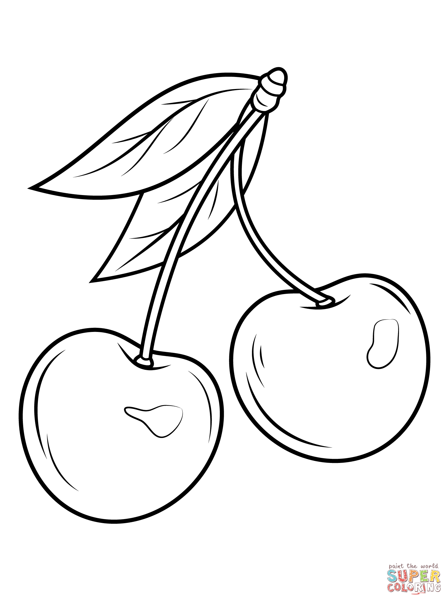 Beautiful Cherry Coloring Pages Printable 1