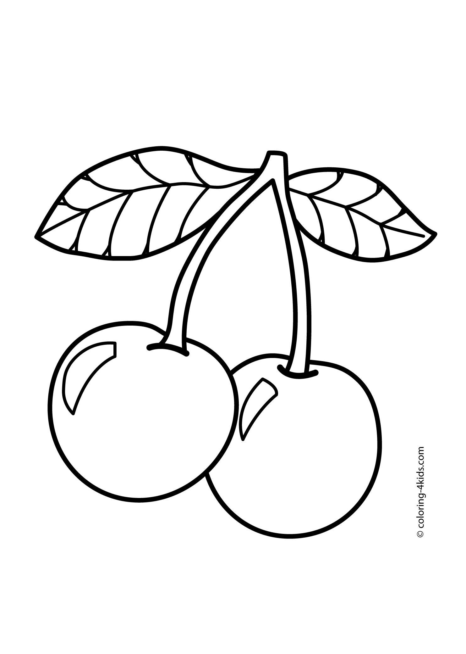 Beautiful Cherry Coloring Pages Printable 24