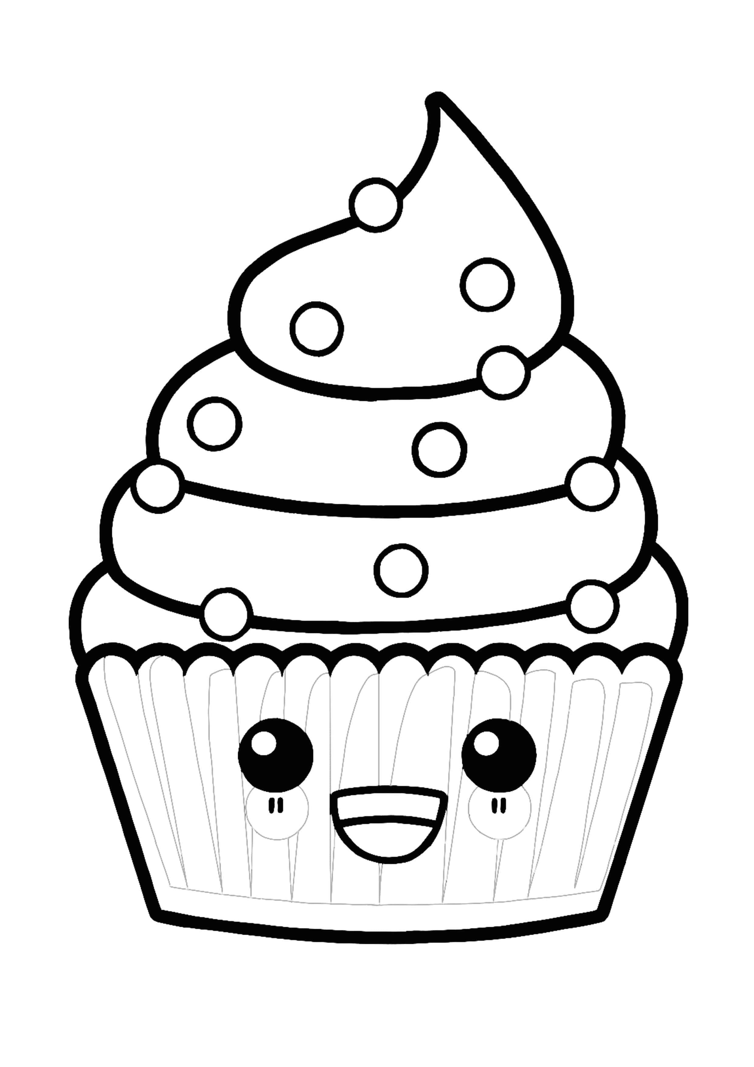 Delicious Cupcake Coloring Pages Printable 1