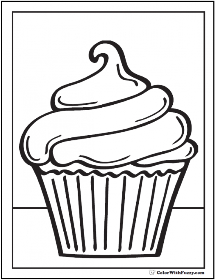 Delicious Cupcake Coloring Pages Printable 11