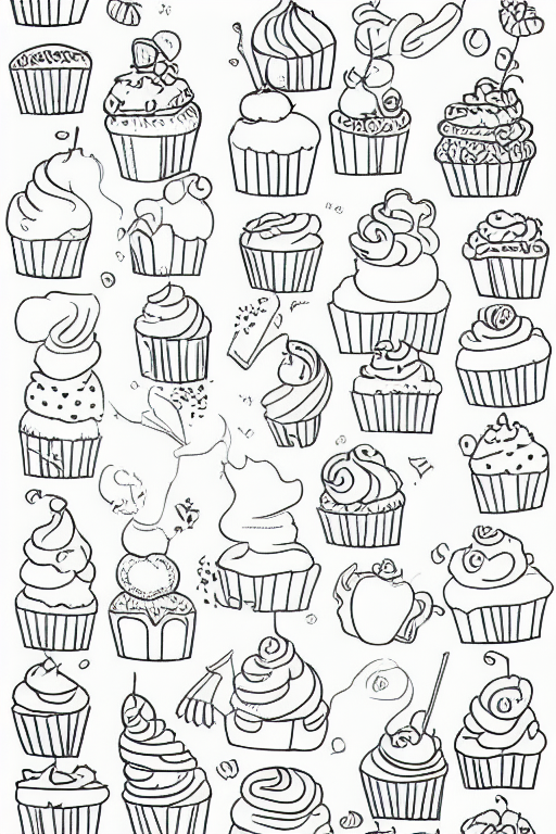 Delicious Cupcake Coloring Pages Printable 15