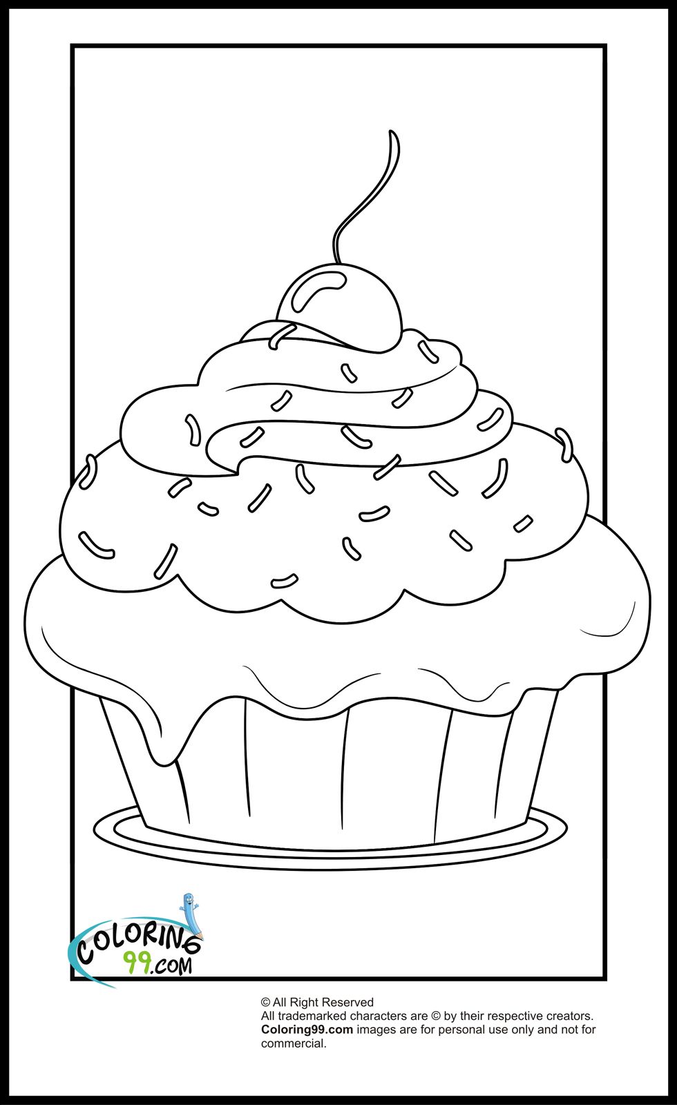 Delicious Cupcake Coloring Pages Printable 16