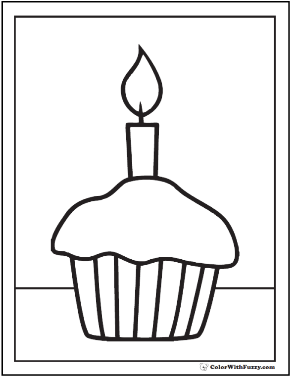 Delicious Cupcake Coloring Pages Printable 23