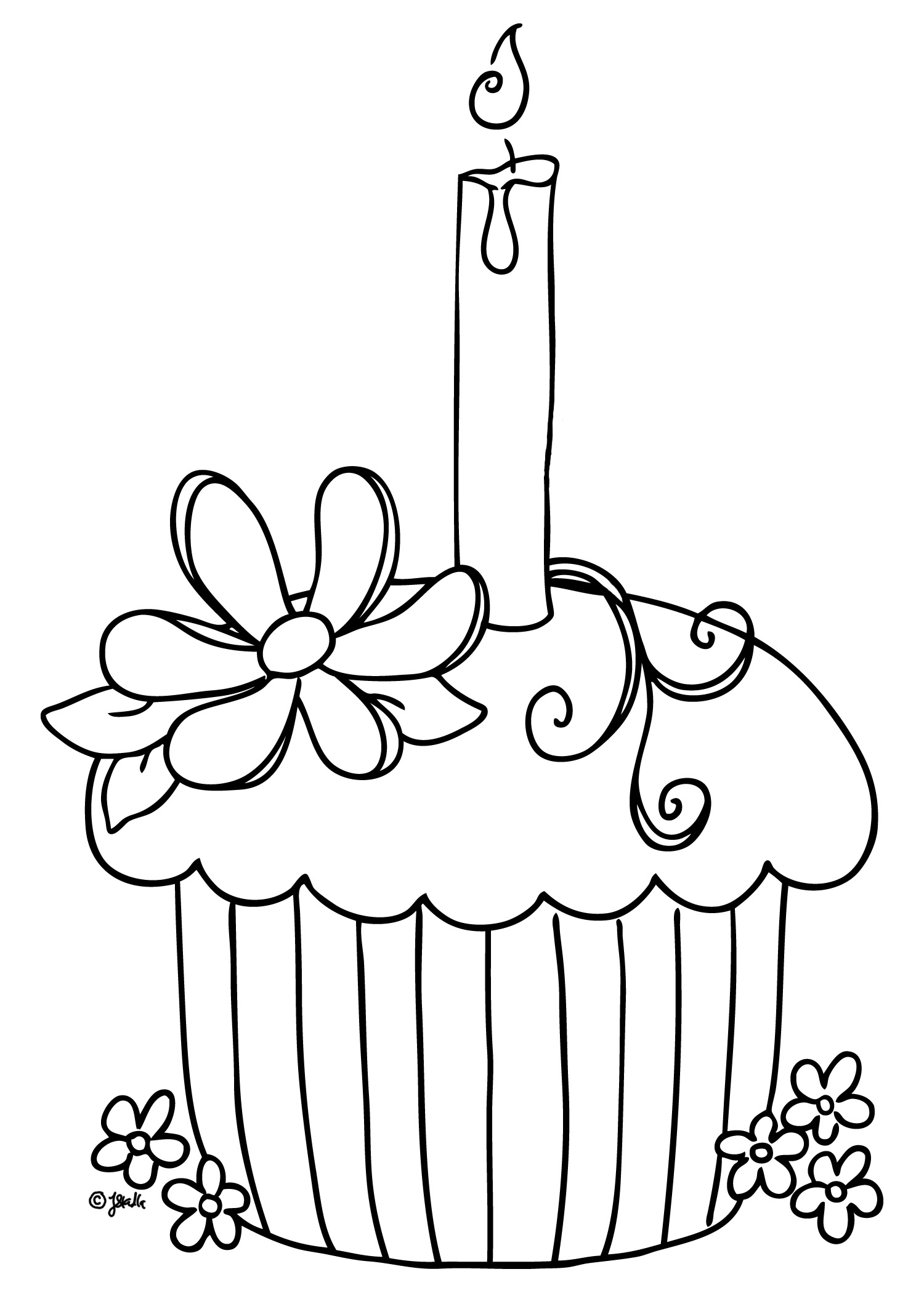 Delicious Cupcake Coloring Pages Printable 27