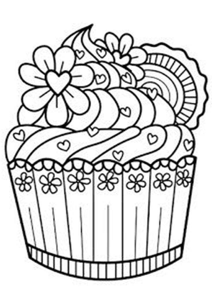 Delicious Cupcake Coloring Pages Printable 30