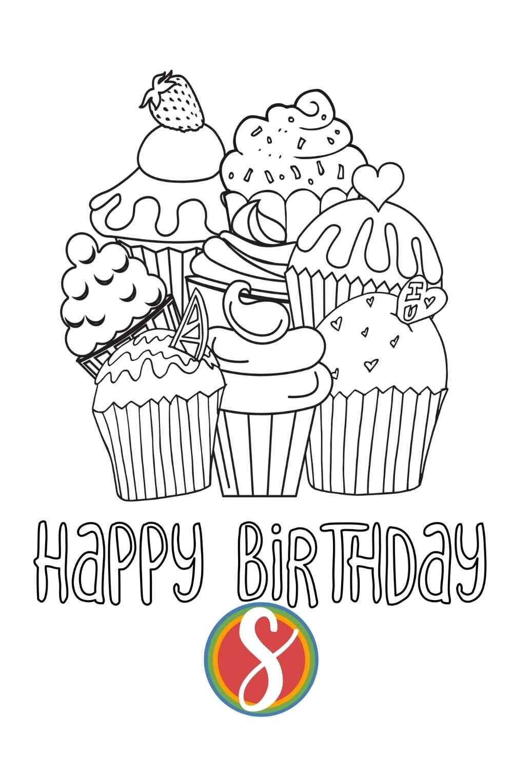 Delicious Cupcake Coloring Pages Printable 32