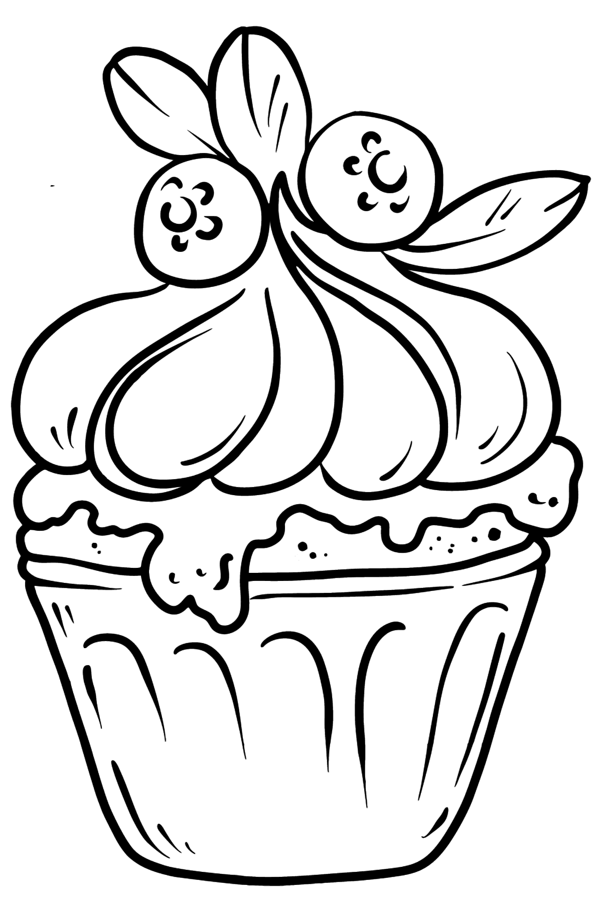 Delicious Cupcake Coloring Pages Printable 35