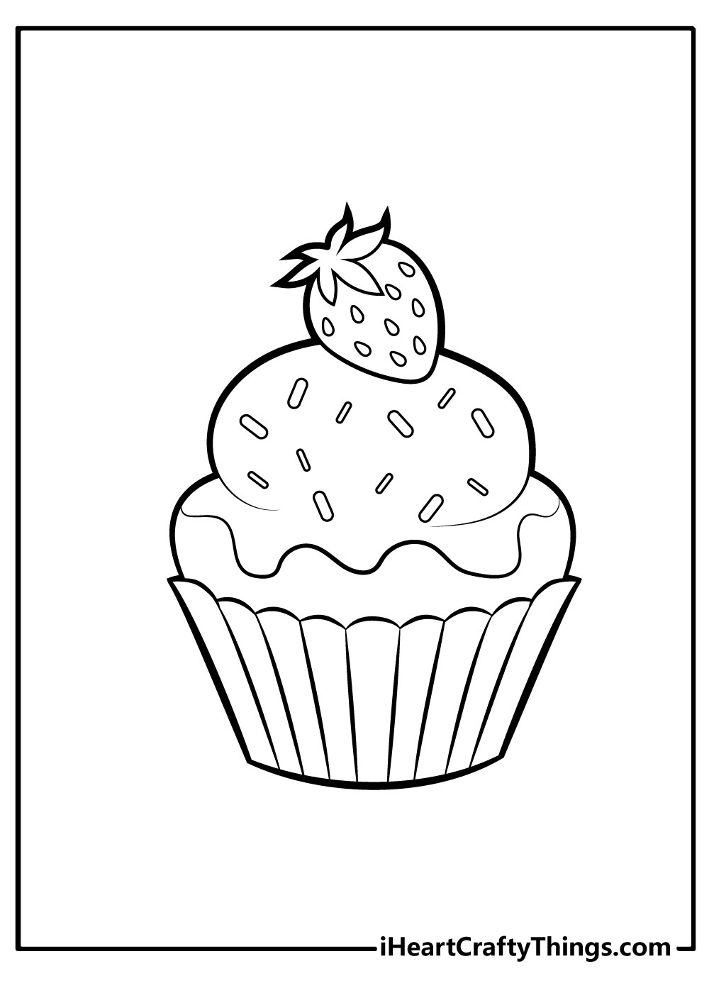 Delicious Cupcake Coloring Pages Printable 5