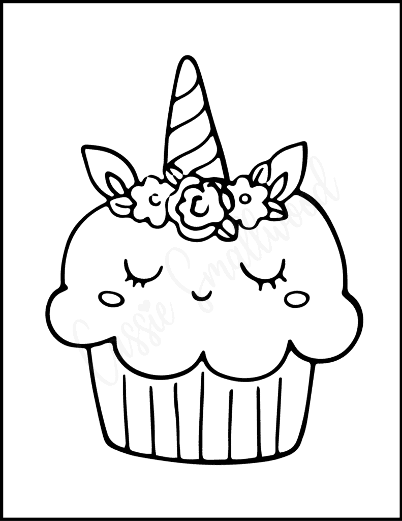 Delicious Cupcake Coloring Pages Printable 6