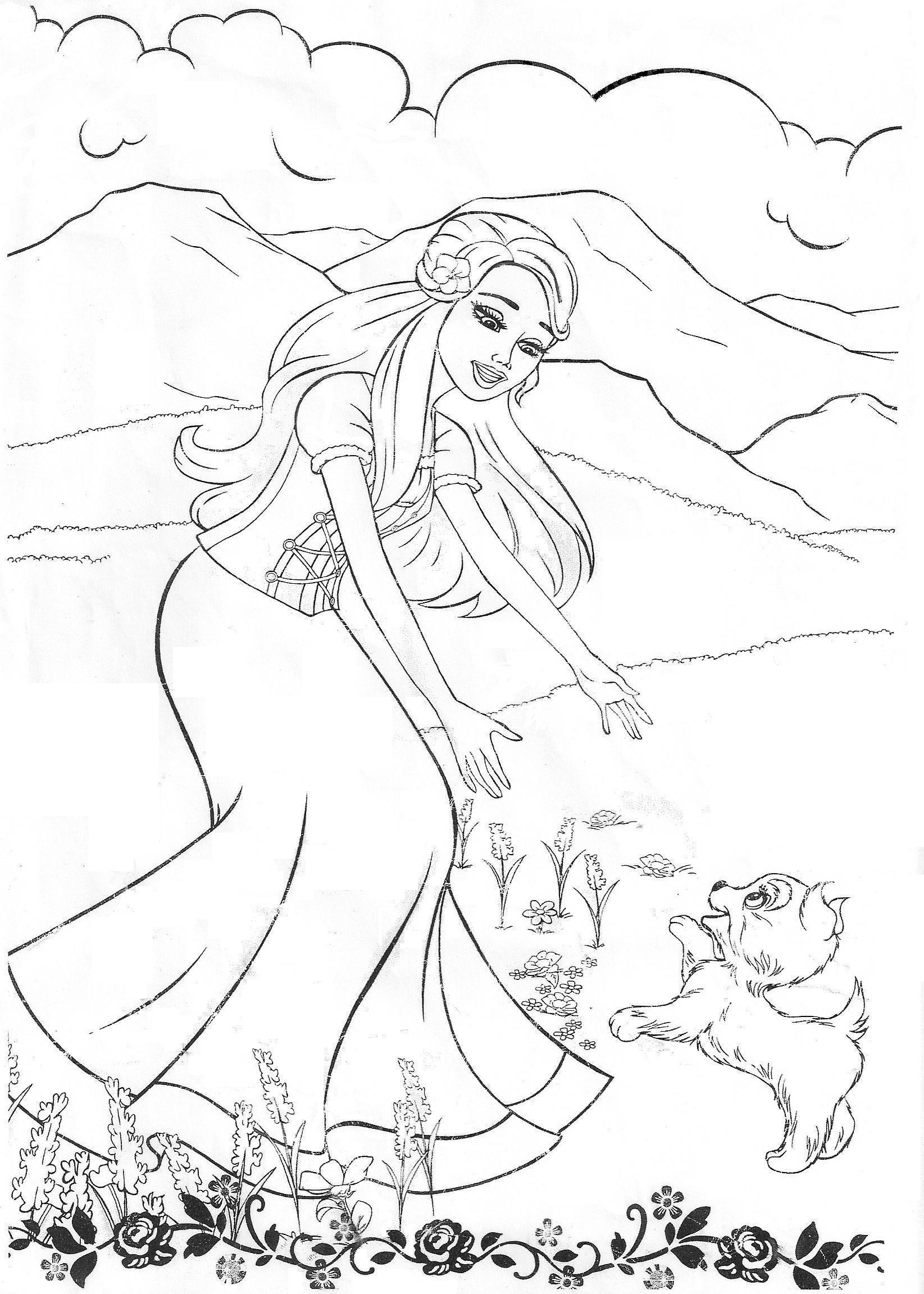 Lovely Barbie Coloring Pages Printable 10