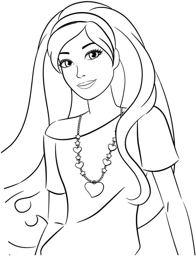 Lovely Barbie Coloring Pages Printable 11