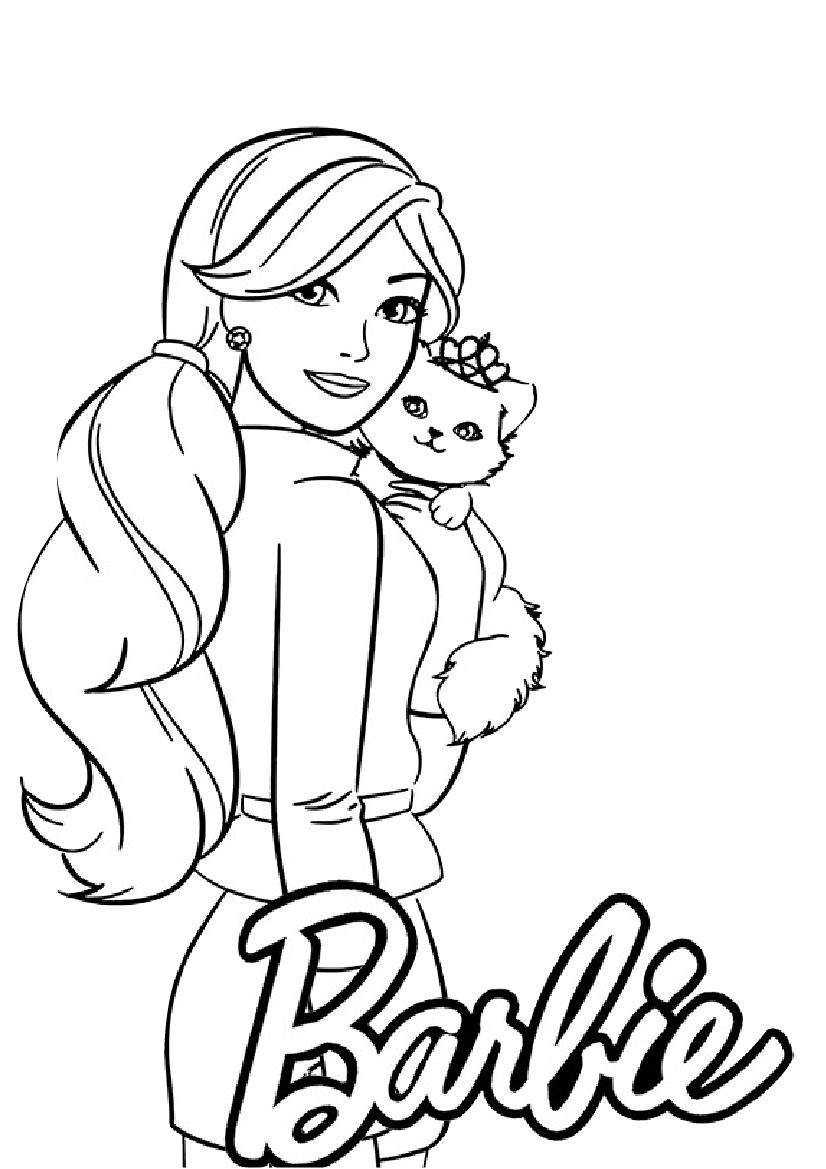 Lovely Barbie Coloring Pages Printable 12