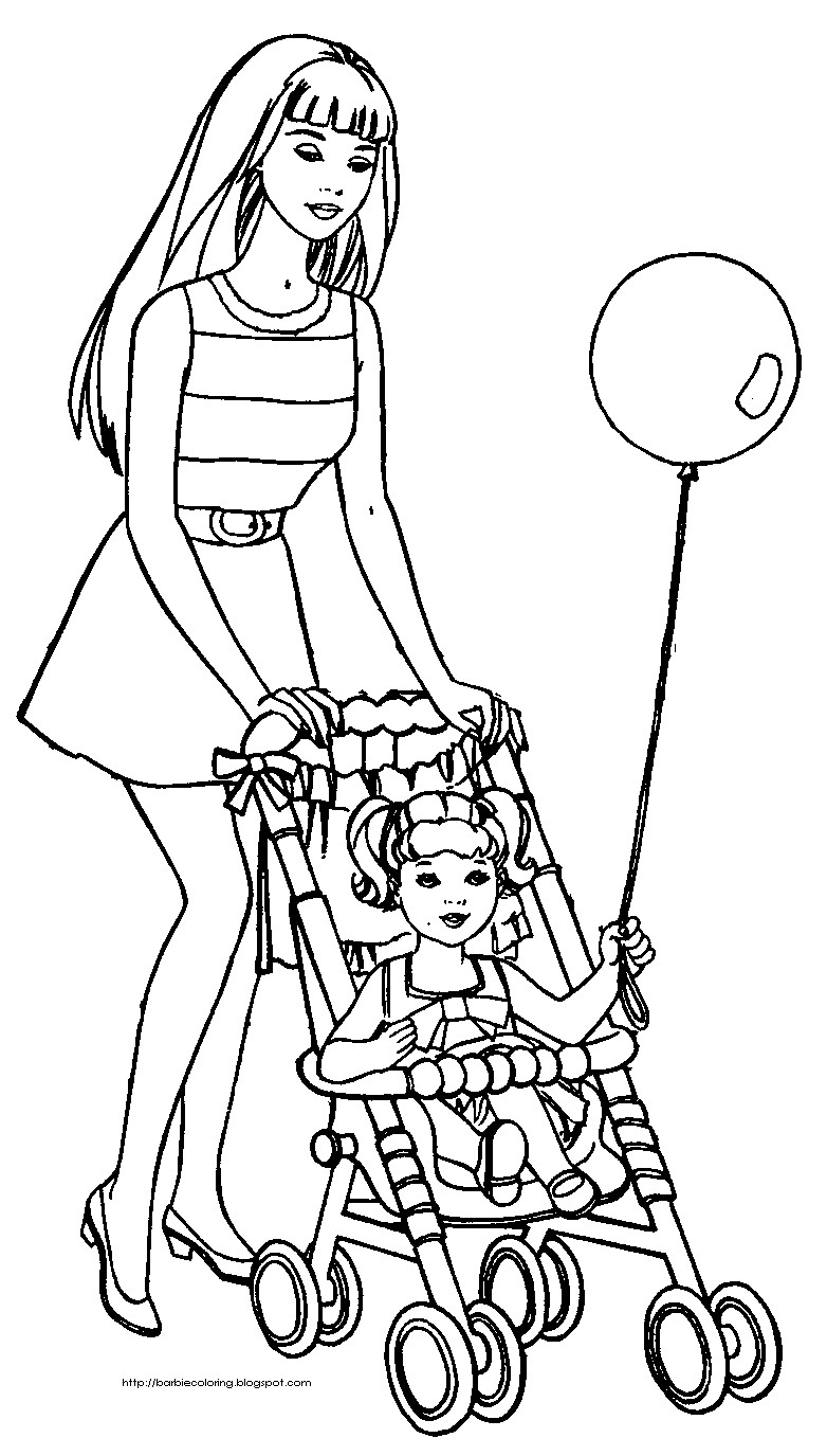 Lovely Barbie Coloring Pages Printable 19