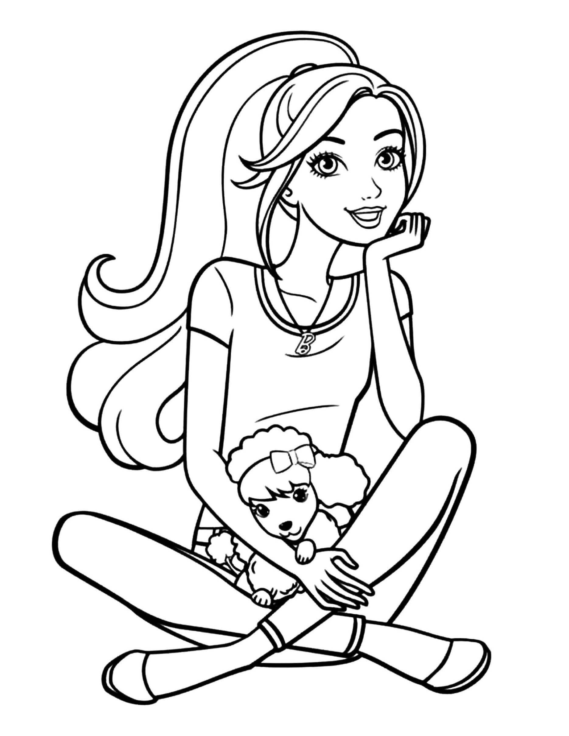 Lovely Barbie Coloring Pages Printable 2