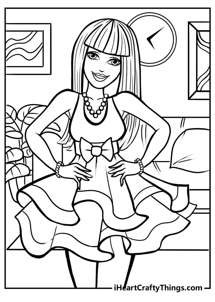 Lovely Barbie Coloring Pages Printable 30